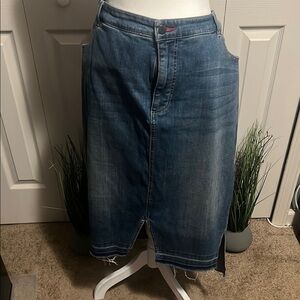 Peace Love World Denim Skirt - Blue